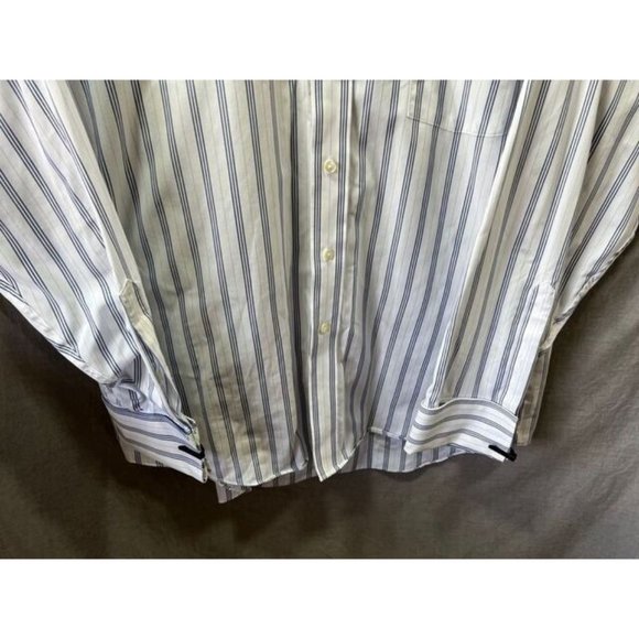 Donald J. Trump Button Up Shirt Adult XL 34/35 White Striped Long Sleeve Men - Picture 3 of 7